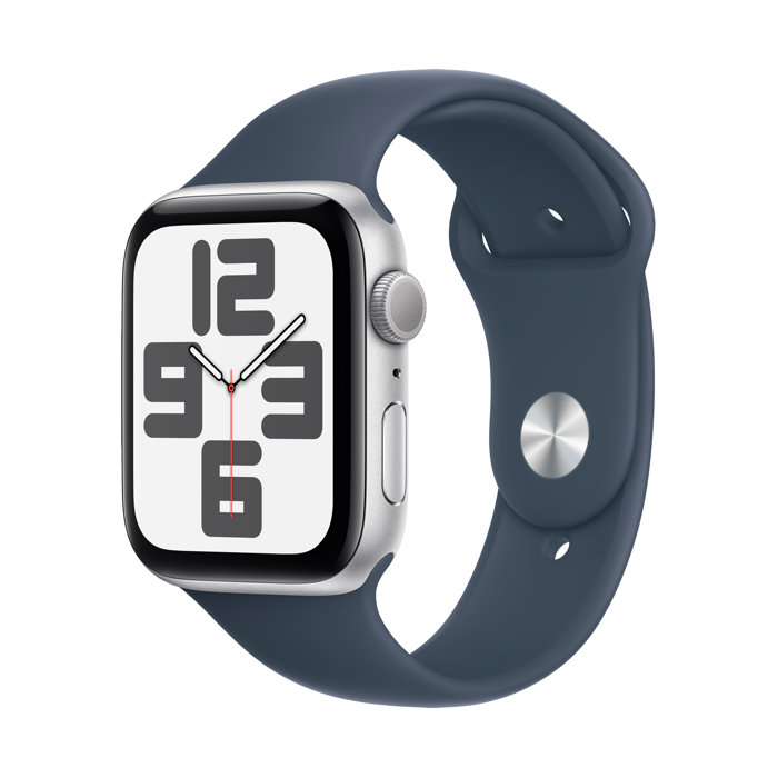 apple watch se 2nd gen silver with storm blue sport band