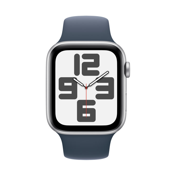 apple watch se 2nd gen silver with storm blue sport band