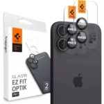 Spigen Optik Pro Glas.tR ''Ez-Fit'' Camera Protector For iPhone 16/16 Plus AGL07921 2Pack Black