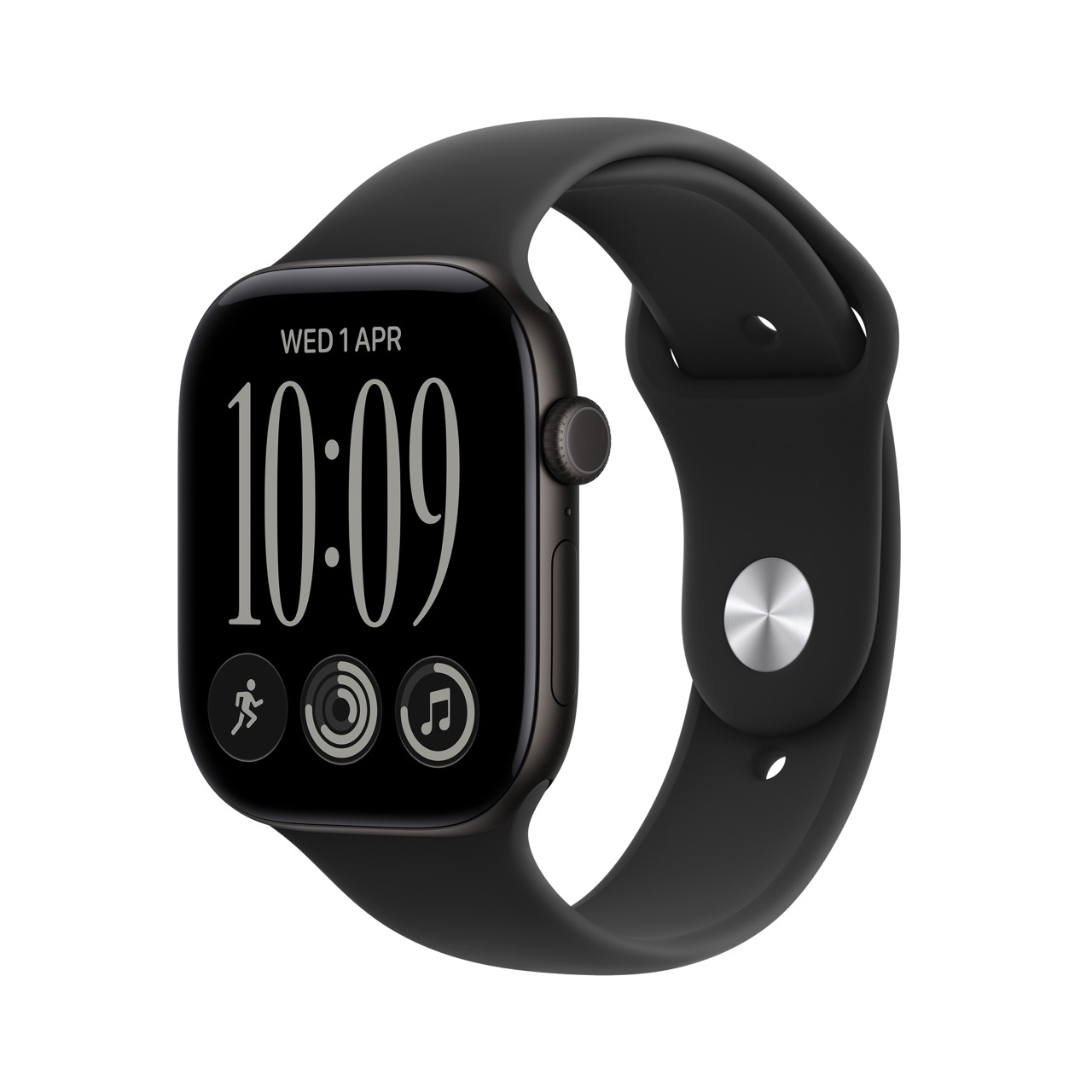 Apple Watch Series 12 / GPS + Cellular / 46mm / Black Aluminium case with Black Sport Band - Image 1