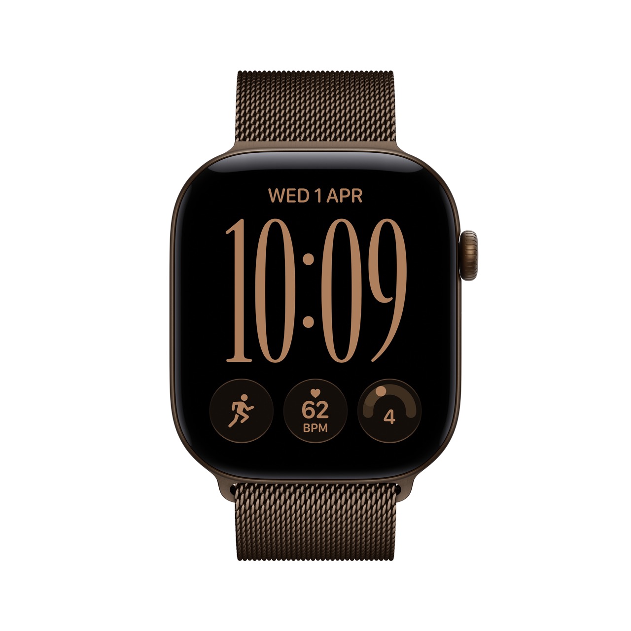 Apple Watch Series 12 / GPS + Cellular / 46mm / Dark Bronze Aluminium case with Dark Bronze Milanese Loop - Image 2
