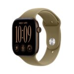 Apple Watch Series 12 / GPS + Cellular / 46mm / Dark Bronze Aluminium case with Olive Sport Band