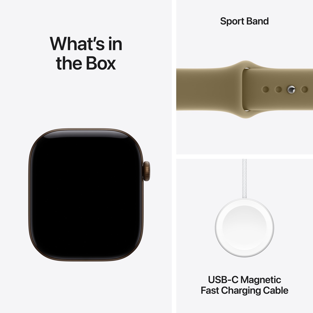 Apple Watch Series 12 / GPS + Cellular / 46mm / Dark Bronze Aluminium case with Olive Sport Band - Image 6