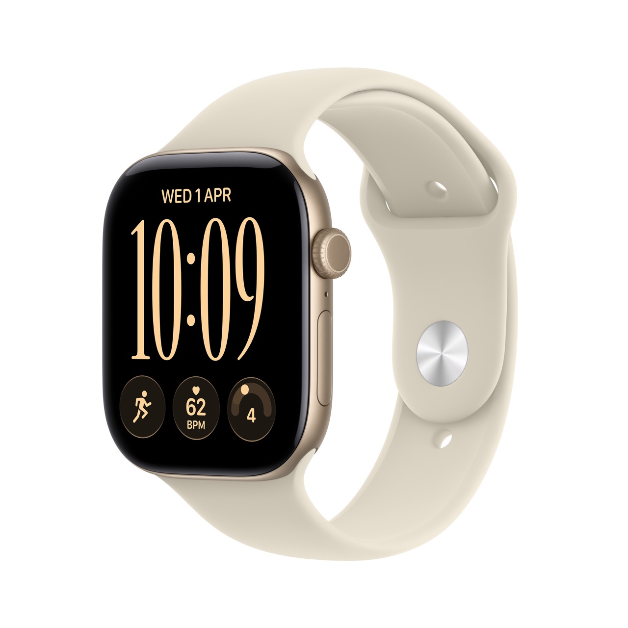 Apple Watch Series 12 / GPS + Cellular / 46mm / Light Gold Aluminium case with Sand Sport Band - Image 1