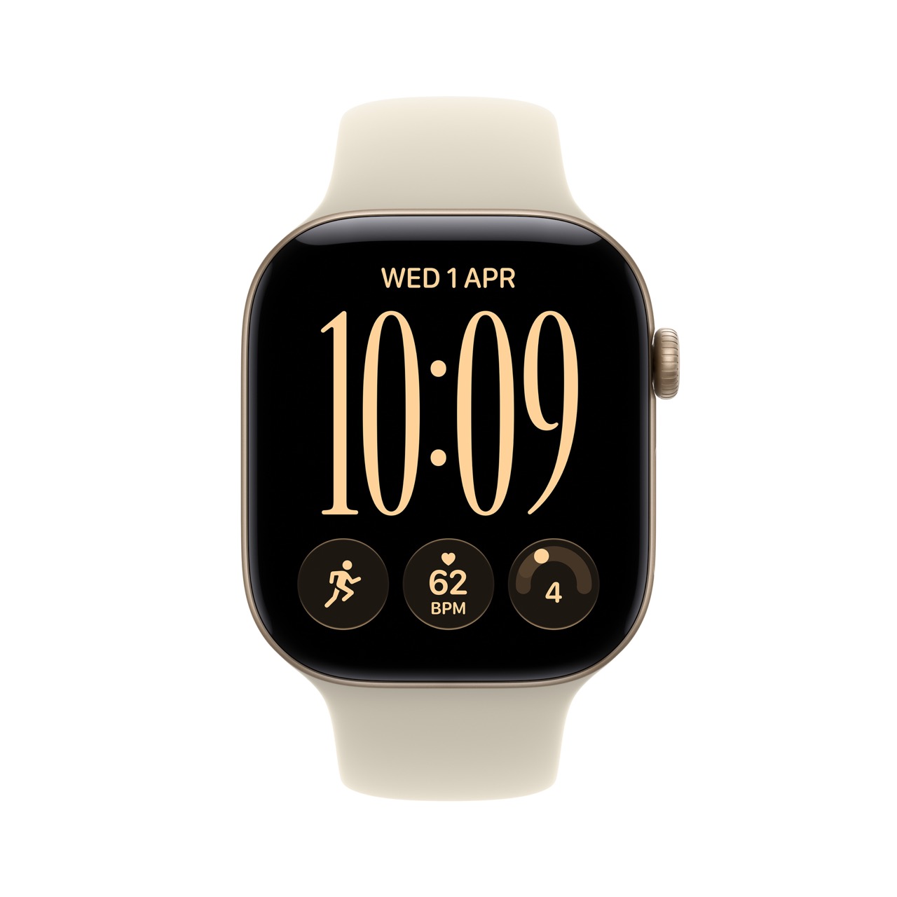 Apple Watch Series 12 / GPS + Cellular / 46mm / Light Gold Aluminium case with Sand Sport Band - Image 2