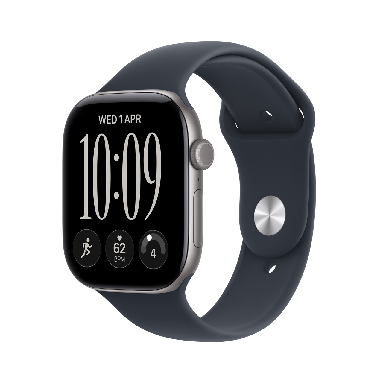 Apple_Watch_Series_12_42mm_GPS_Space_Gray_Aluminum_Sport_Band_Navy_Blue_PDP_Image_Position_1__ce-WW – μεγάλη Apple Watch Series 12 / GPS / 42mm / Space Grey Aluminium case with Navy Blue Sport Band - Image 1