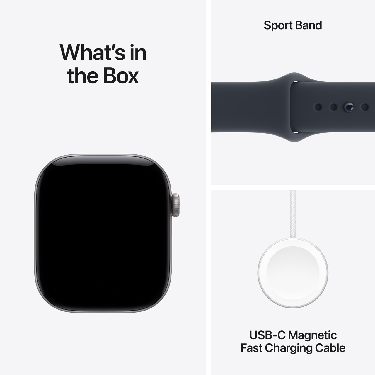 Apple Watch Series 12 / GPS / 42mm / Space Grey Aluminium case with Navy Blue Sport Band - Image 6
