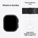 Apple Watch Ultra 4 / GPS + Cellular / 49mm / Black Titanium Case with Black Titanium Milanese Loop - Image 5