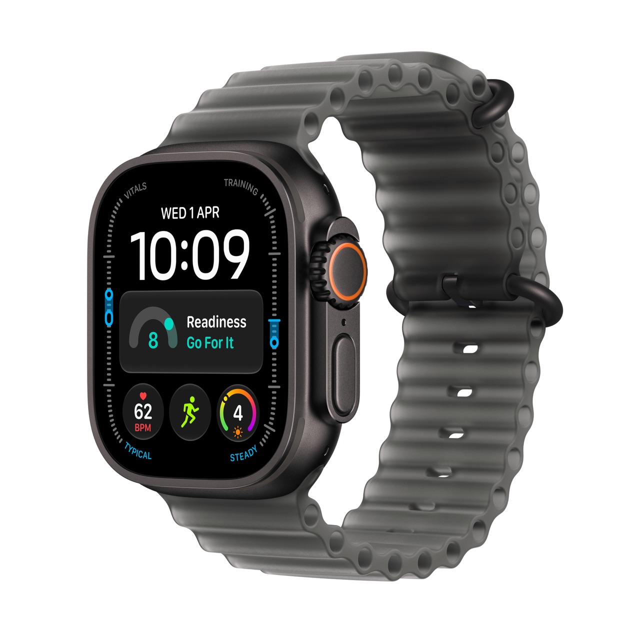 Apple_Watch_Ultra_4_49mm_GPS_plus_Cellular_Black_Titanium_Ocean_Band_Translucent_Black_PDP_Image_Position_1__ce-WW – μεγάλη Apple Watch Ultra 4 / GPS + Cellular / 49mm / Black Titanium Case with Translucent Black Ocean Band - Image 1