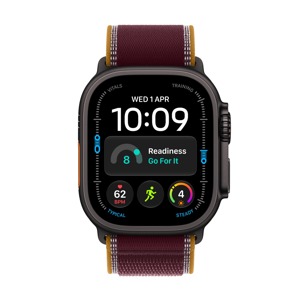 Apple Watch Ultra 4 / GPS + Cellular / 49mm / Black Titanium Case with Burgundy Trail Loop - Image 2
