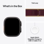 Apple Watch Ultra 4 / GPS + Cellular / 49mm / Black Titanium Case with Burgundy Trail Loop - Image 5
