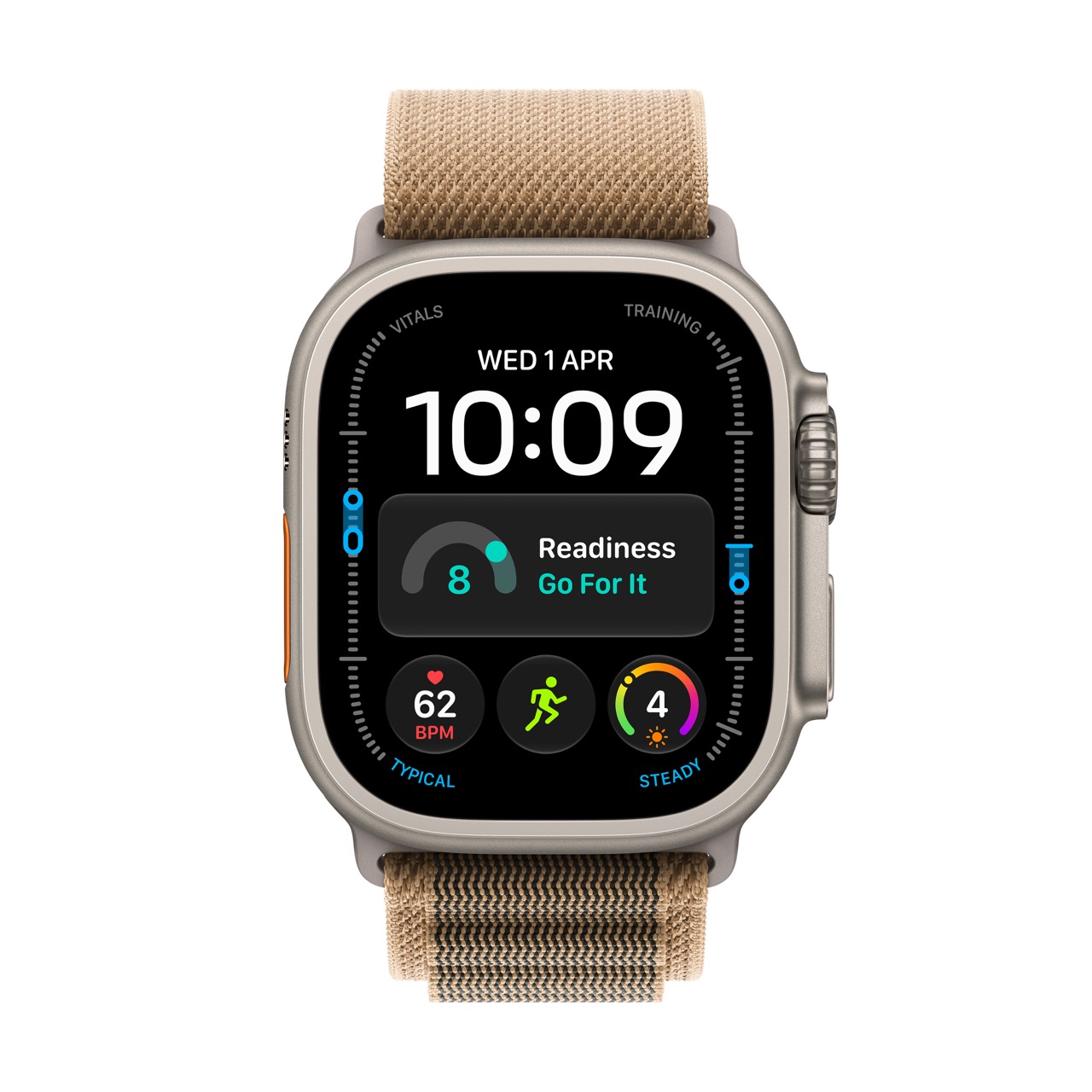 Apple Watch Ultra 4 / GPS + Cellular / 49mm / Natural Titanium case with Desert Alpine Loop - Image 2