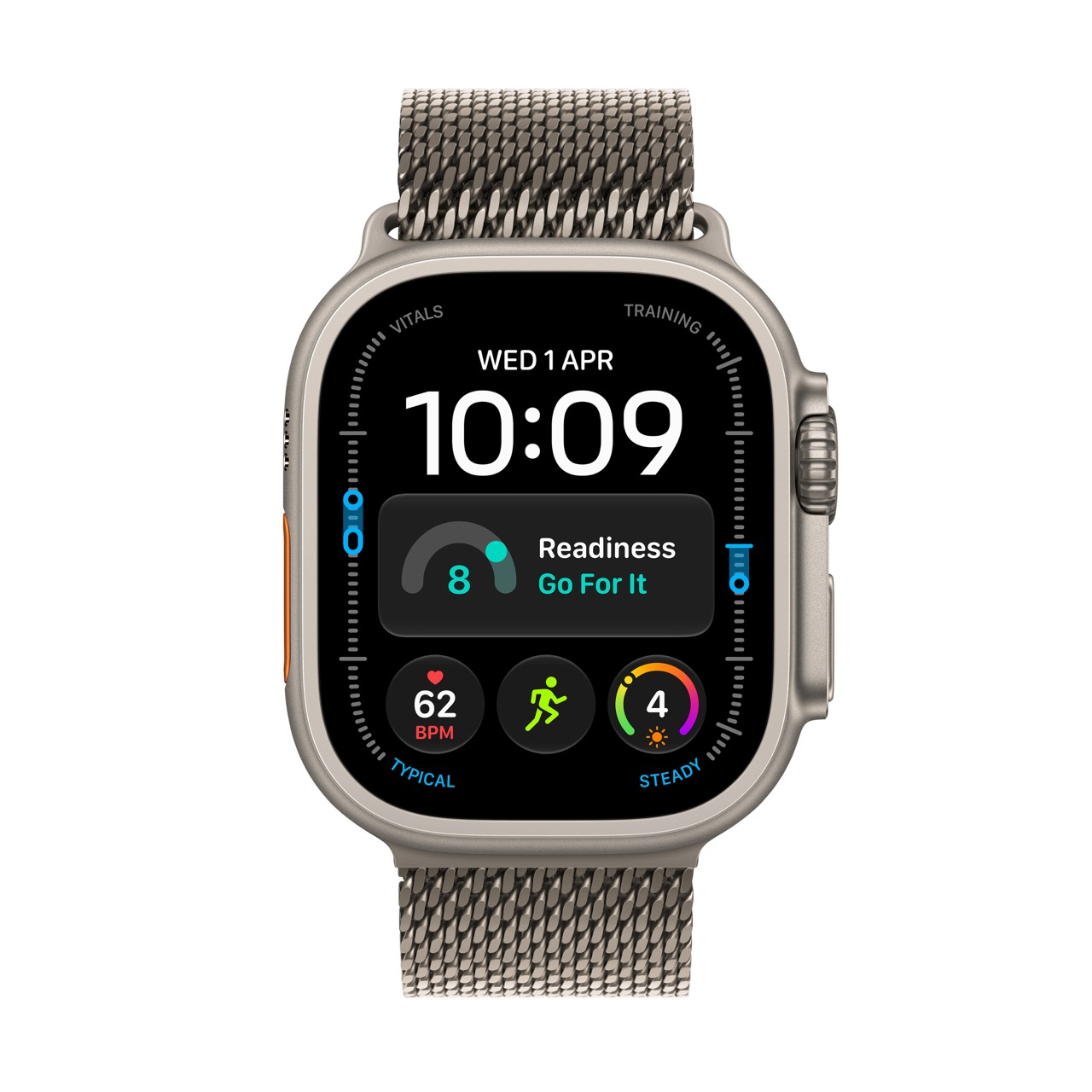 Apple Watch Ultra 4 / GPS + Cellular / 49mm / Natural Titanium case with Natural Titanium Milanese Loop - Image 2