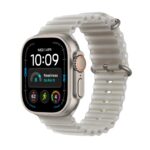 Apple Watch Ultra 4 / GPS + Cellular / 49mm / Natural Titanium case with Translucent Grey Ocean Band