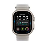 Apple Watch Ultra 4 / GPS + Cellular / 49mm / Natural Titanium case with Translucent Grey Ocean Band - Image 2