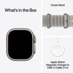 Apple Watch Ultra 4 / GPS + Cellular / 49mm / Natural Titanium case with Translucent Grey Ocean Band - Image 5