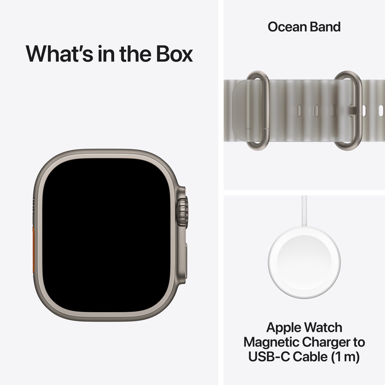 Apple Watch Ultra 4 / GPS + Cellular / 49mm / Natural Titanium case with Translucent Grey Ocean Band - Image 5